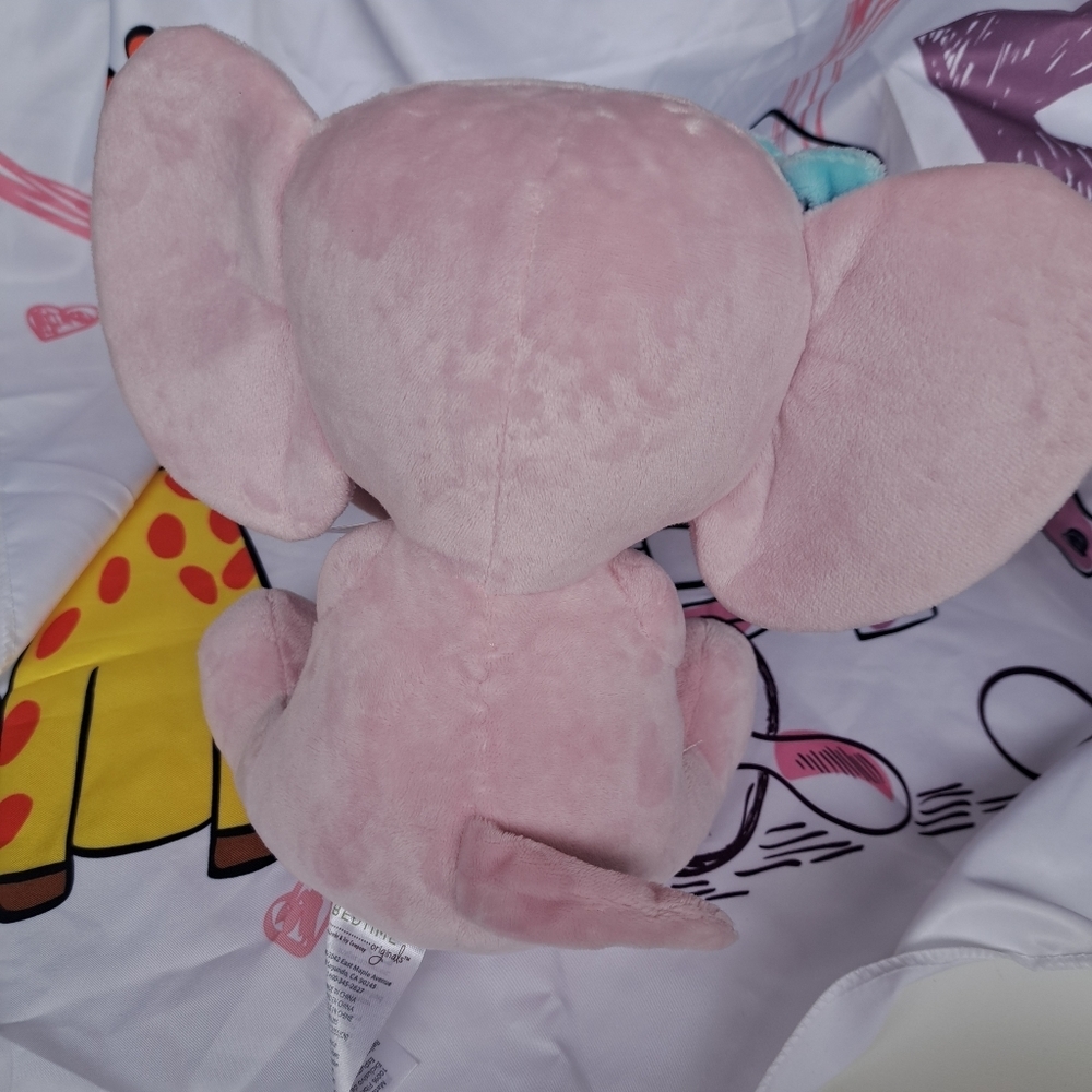 Bedtime Originals Twinkle Toes Pink Plush Elephant Stuffed Animal 10 Inch- Hazel - Picture 5 of 9